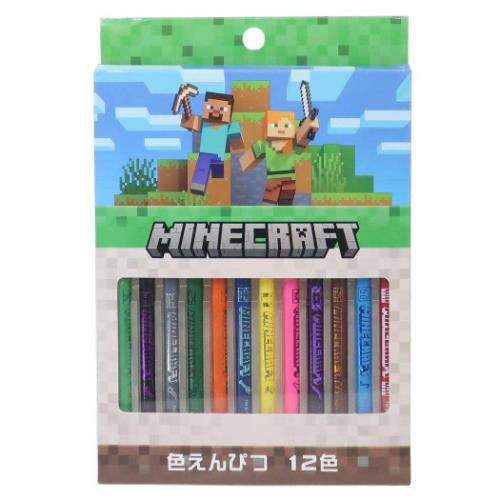 えんぴつ 色鉛筆 12色セット Minecraft マインクラフト 新入学 ケイカンパニー 新学期準備文具