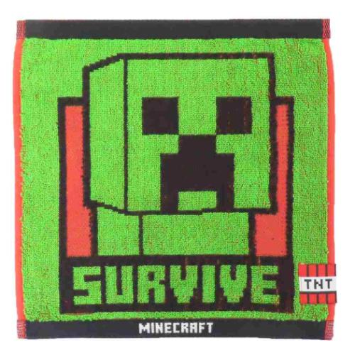 ジャガードミニタオル ミニタオル マインクラフト クリーパー Minecraft 汗拭きタオル