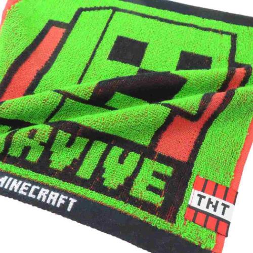ジャガードミニタオル ミニタオル マインクラフト クリーパー Minecraft 汗拭きタオル