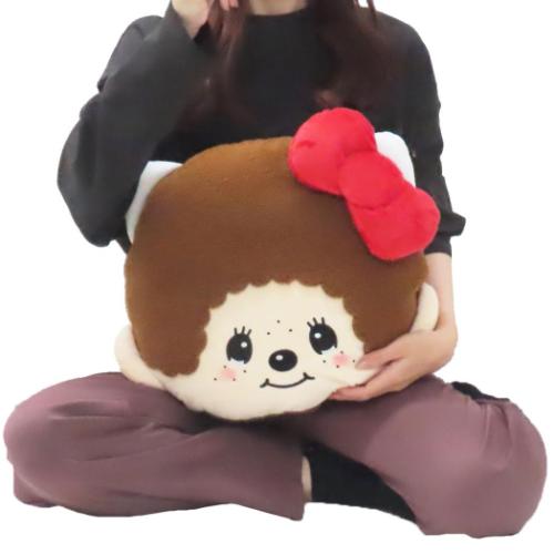 ハローキティ クッション モンチッチ×ハローキティ フェイス