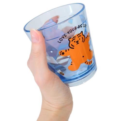 キラキラクリアカップ MUZIK TIGER ムジークタイガー プラコップ ケイカンパニー ブルー