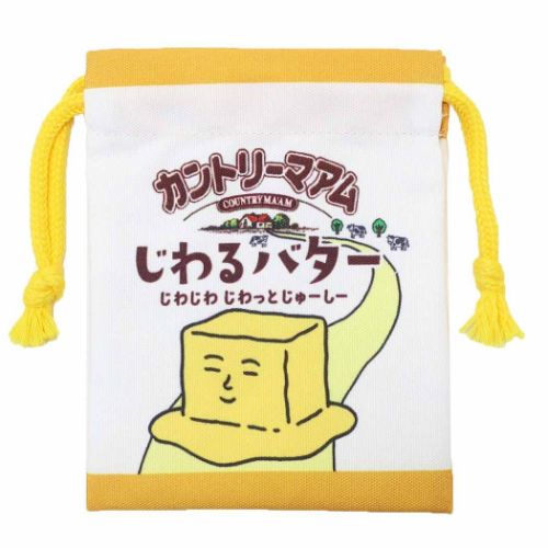 ミニ巾着 カントリーマアム 巾着袋 お菓子パッケージ ケイカンパニー じわるバター グッズ