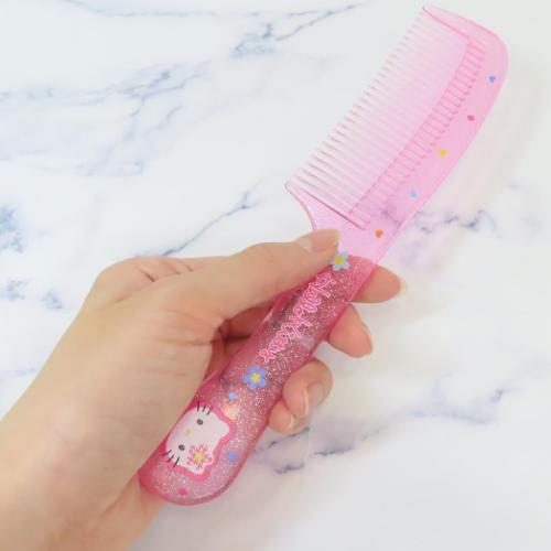レア‼️キティ ピンク ハワイアンラメコーム 南国トロピカルフルーツ キラキラ 折りたたみブラシ＆コーム（ハローキティ） | シャンブル 公式
