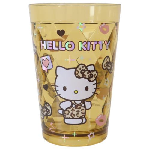 プラカップ キラホロクリアロングカップ ハローキティ ヒョウ柄