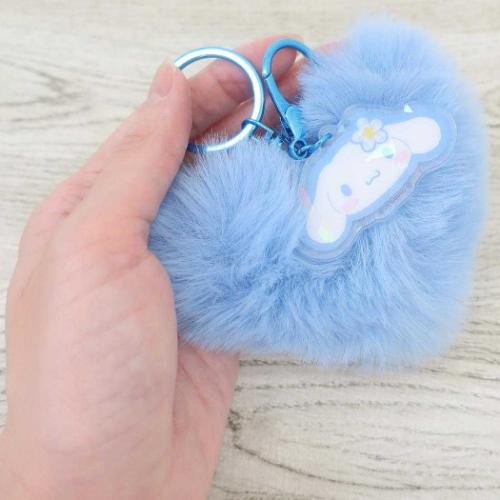 シナモロール グッズ キーリング キャラクター ハート型ファー