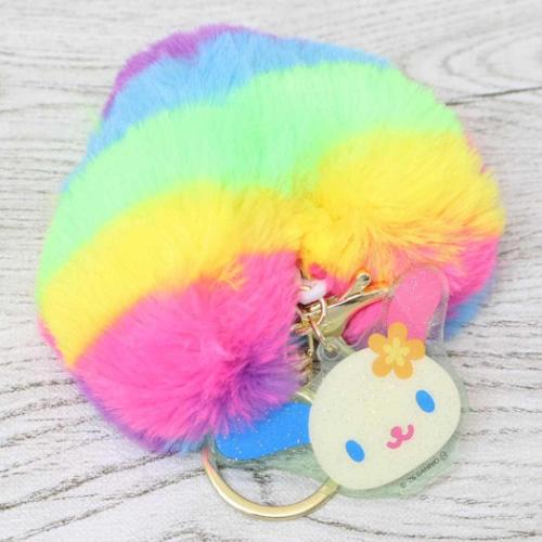 キーリング ハート型ファーキーホルダー ウサハナ サンリオ かわいい