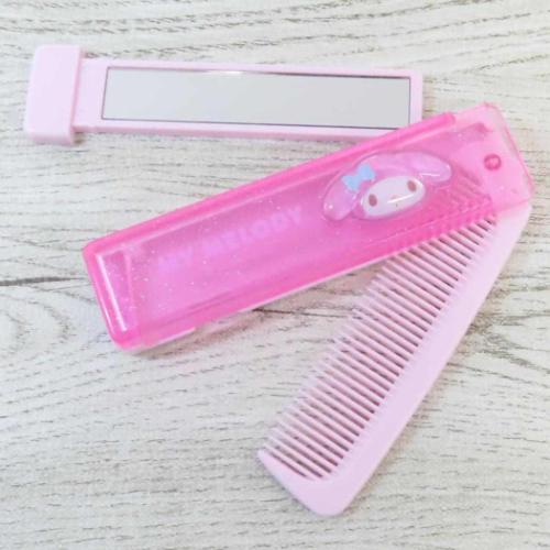 マイメロディ グッズ 手鏡＆くし キャラクター ミラー付き折りたたみ