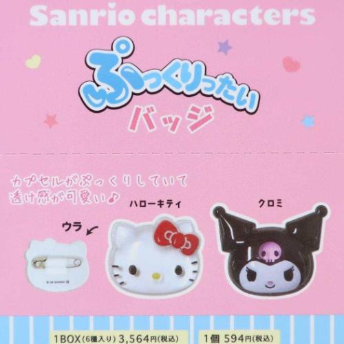 バッジ サンリオキャラクターズ ぷっくりったいバッジ 全6種 6個入