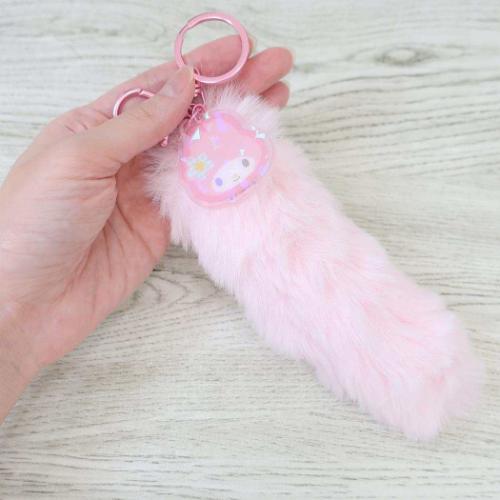マイメロディ しっぽ型ファーキーホルダー サンリオ キーリング