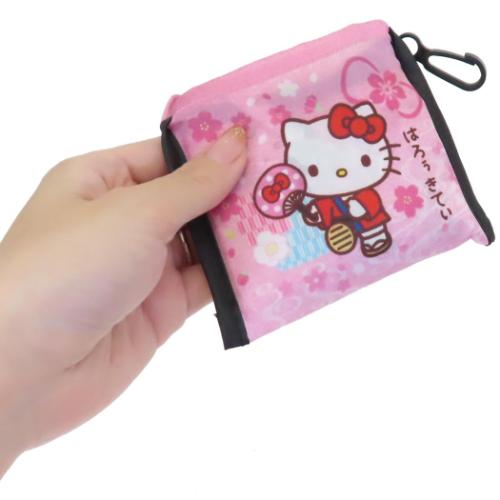 ショッピングバッグ ポケット付きプチエコバッグ ハローキティ サンリオ 和雑貨シリーズ ケイカンパニー お買い物かばん ミニサイズ キャラクター