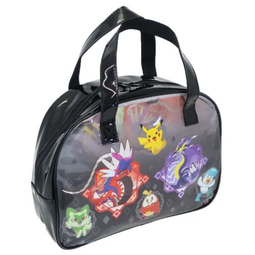 ボストンバッグ プールバッグ ポケットモンスター ポケモン クロ ポケモン集合 マルヨシ ビニールボストンバッグ ビーチバッグ