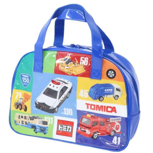 プールバッグ ボストンバッグ トミカ ブルー タカラトミー TOMICA ビニールボストンバッグ 海プール レジャー用品 ビーチバッグ キッズ 男の子