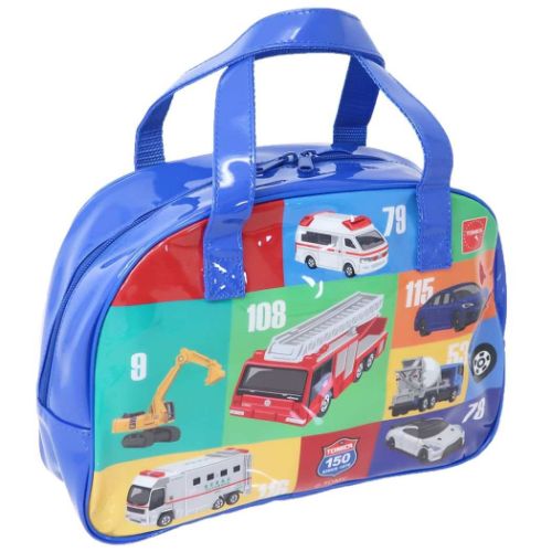 プールバッグ ボストンバッグ トミカ ブルー タカラトミー TOMICA ビニールボストンバッグ 海プール レジャー用品 ビーチバッグ キッズ 男の子