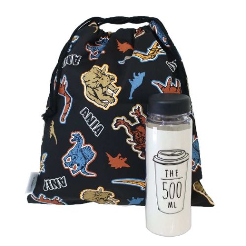 巾着袋 アニア アニマルアドベンチャー きんちゃくポーチ 恐竜 L クロ 新入園 新入学 キャラクター