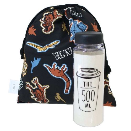 巾着袋 アニア アニマルアドベンチャー きんちゃくポーチ 恐竜 M クロ 新入園 新入学 キャラクター