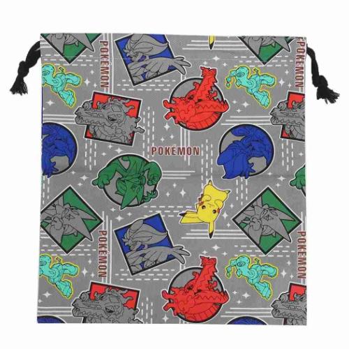 巾着袋 巾着M ポケモン ポケットモンスター グレー 新入学 マルヨシ