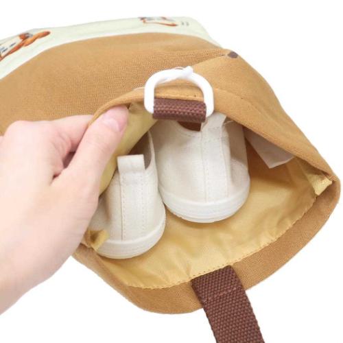 シンプルシューズケース パンどろぼう シューズバッグ マルヨシ キャメル 新入学