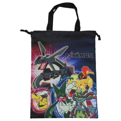 ポケットモンスター シューズバッグ 巾着シューズケース クロ ポケモン集合 ポケモン マルヨシ