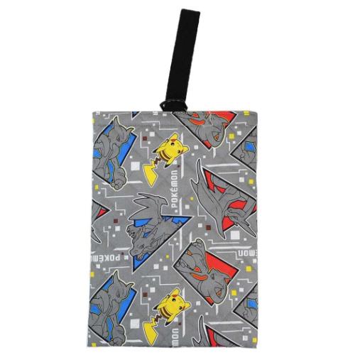 ポケットモンスター キャラクター シューズバッグ キルトシューズケース グレー ポケモン