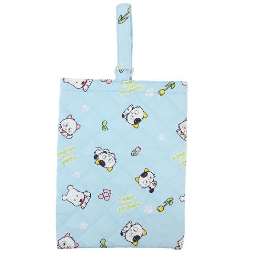 タマ＆フレンズ グッズ キルトシューズケース キャラクター 体育館靴入れ サックス 新入学