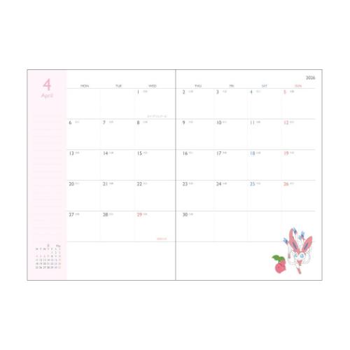 ポケットモンスター B6マンスリー手帳2026 2026年月間ダイアリー いちれつ並び ポケモン カミオジャパン