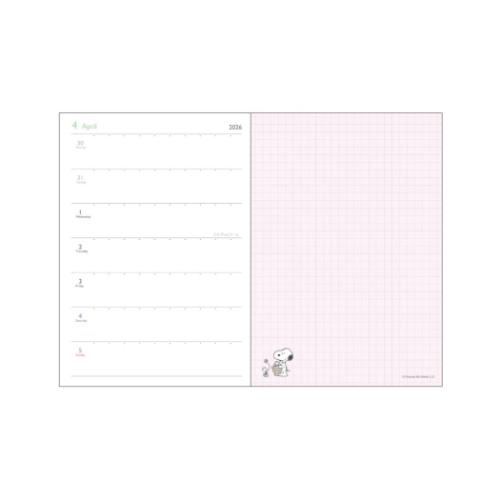 50％OFF】スヌーピー 令和8年手帖 B6ウィークリー手帳2026 10月始まり