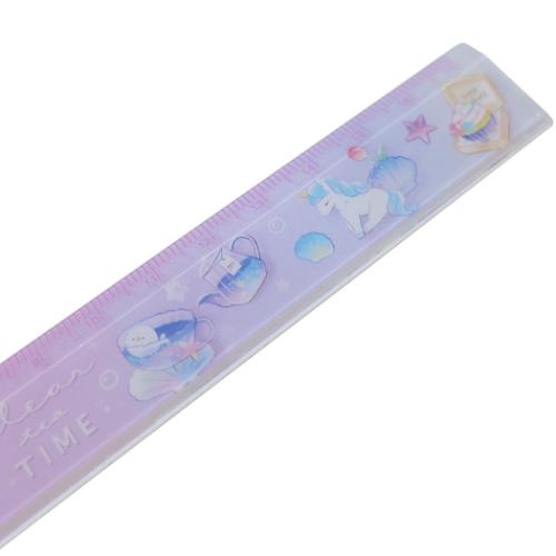ものさし スリム17cm定規 CLEAR TEA TIME 新入学 カミオジャパン 新学期準備文具