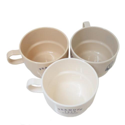 スヌーピー プラカップ コップ3個セット CLOSE UP2 ピーナッツ カミオジャパン