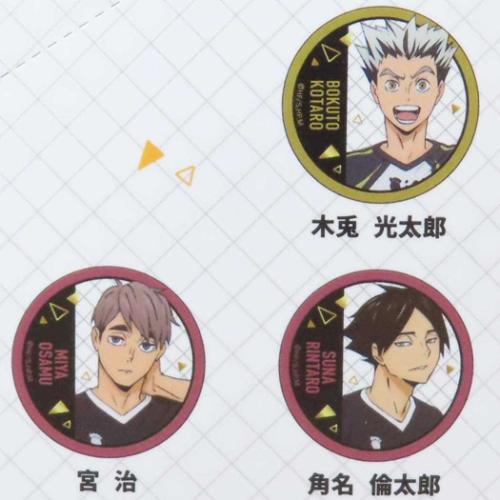 ハイキュー アニメキャラクター 缶バッジ トレーディング箔押し缶