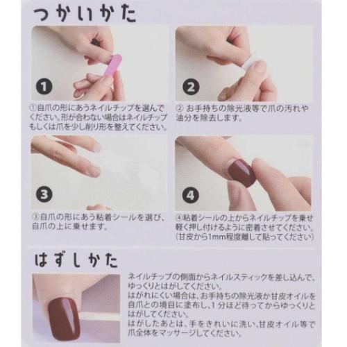 コスメ雑貨 ネイルチップショートタイプ BLACK RIBBON カミオジャパン ネイルアート 付け爪