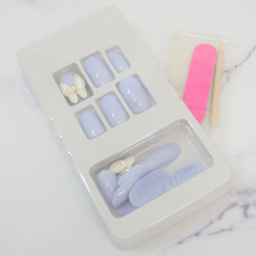 コスメ雑貨 ネイルチップショートタイプ POWDER BLUE カミオジャパン ネイルアート 付け爪