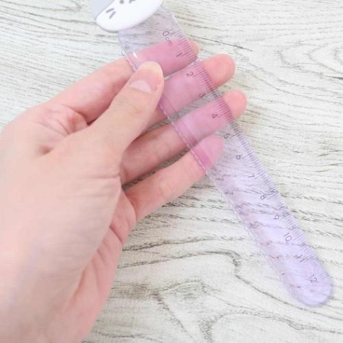 ものさし ラバーマスコット付き定規 12cm ねこ カミオジャパン 新学期準備文具