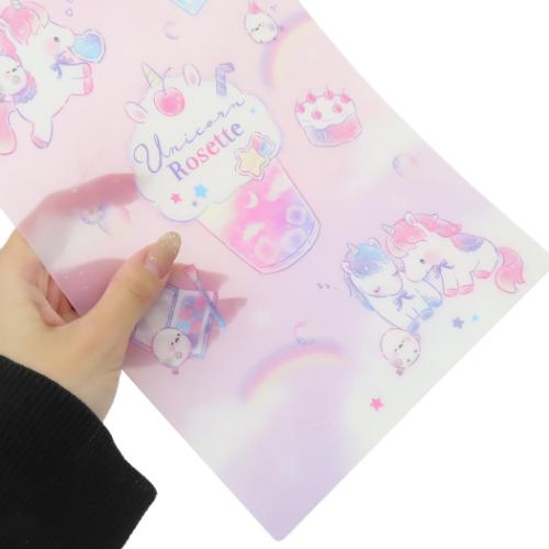 下敷き ユニコーンロゼット 抗菌下敷き 新入学 新学期準備文具