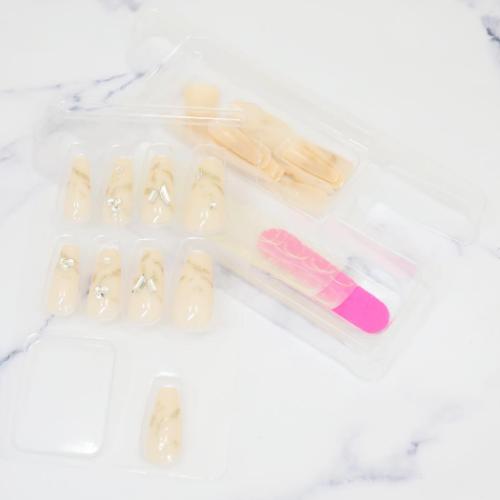 ネイルチップ ロングスクエアタイプ コスメ雑貨 NUDITY BEIGE カミオジャパン ネイルアート 付け爪
