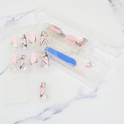 コスメ雑貨 ネイルチップ ロングスクエアタイプ BUTTERFLY カミオジャパン ネイルアート 付け爪