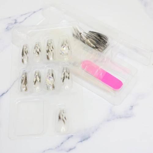 コスメ雑貨 ネイルチップ ロングスクエアタイプ MONOTONE カミオジャパン ネイルアート 付け爪