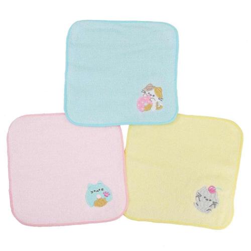 ミニタオル3Pセット 3枚組ししゅう入りミニタオル もぐにゃん 新入学