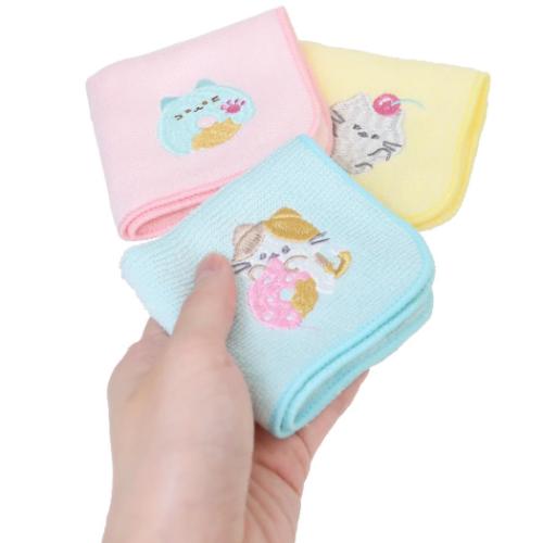 ミニタオル3Pセット 3枚組ししゅう入りミニタオル もぐにゃん 新入学
