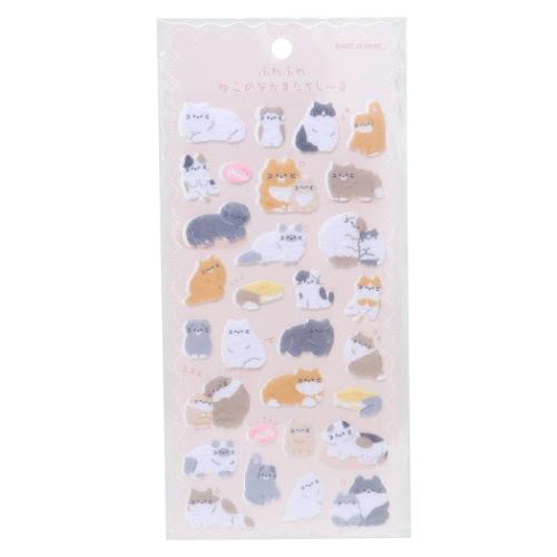シールシート ふわふわねこのなかまシール ちょうもう ねこ カミオジャパン