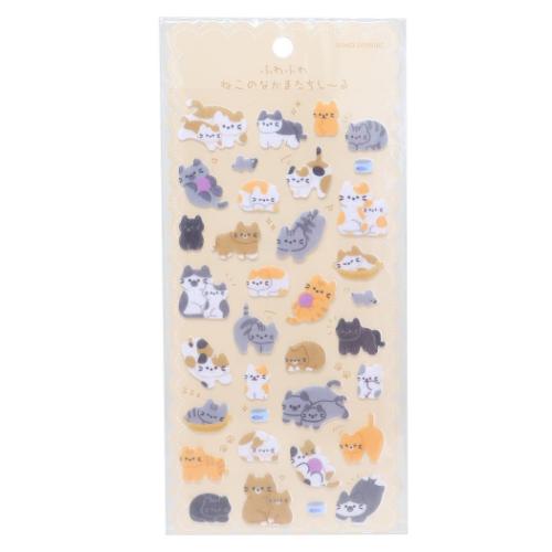 シールシート ふわふわねこのなかまシール たんもう ねこ カミオジャパン