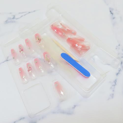 コスメ雑貨 ネイルチップ ロングスクエアタイプ CLEAR CHEEK カミオジャパン 付け爪