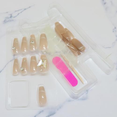 コスメ雑貨 ネイルチップ ロングスクエアタイプ PINK BEIGE MAGNET カミオジャパン 付け爪