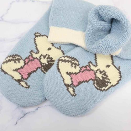 スヌーピー グッズ 女性用防寒室内靴下 ピーナッツ キャラクター ポーチ入りソックス ぬくもりセーター