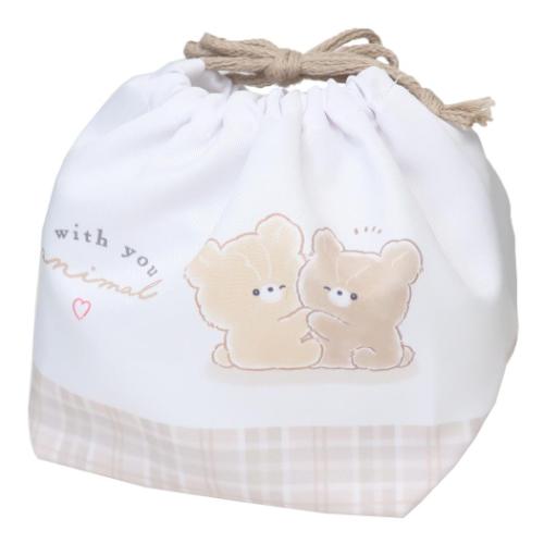 ランチ巾着 お弁当きんちゃくポーチ WITH YOU ANIMAL カミオジャパン 新学期準備