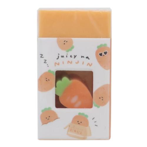 2025激安通販 けしごむ ジューシーなやさい ミニ消し入り消しゴム にんじん 工芸品