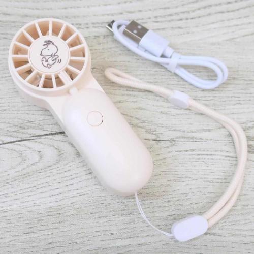 携帯用扇風機 コンパクトハンディファン フワフワ スヌーピー ピーナッツ カミオジャパン