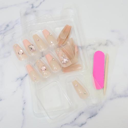 ネイルチップロングスクエアタイプ コスメ雑貨 ARGYLE CHECK カミオジャパン ネイルアート 付け爪 おしゃれ