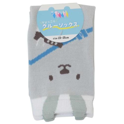 女性用靴下 ひょっこりクルーソックス レディース LAPPY カチンコ カミオジャパン かわいい