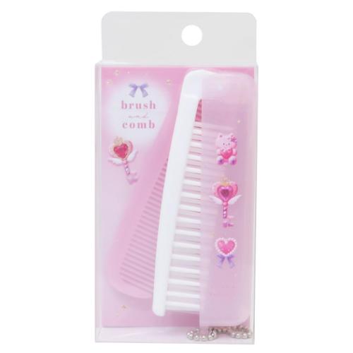 ヘアブラシ エクランウルー ストーン付き折りたたみブラシ＆コーム MAGICAL PINK カミオジャパン