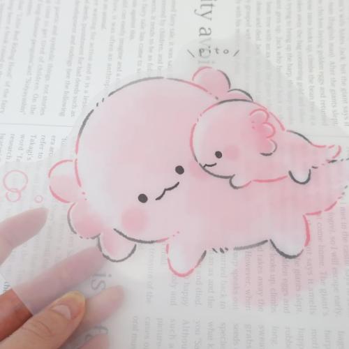 下じき ダイカット下敷き ウーパールーパー おとなりさん カミオジャパン 新学期準備文具 かわいい